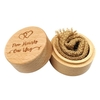 Boîte à bagues de mariage en bois de hêtre rond