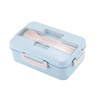 Boîte à bento étanche pour adultes avec boîte à lunch à 3 compartiments pour enfants avec cuillère et fourchette Boîte à repas sans BPA lavable au micro-ondes avec poignée