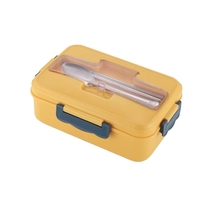 Boîte à bento étanche pour adultes avec boîte à lunch à 3 compartiments pour enfants avec cuillère et fourchette Boîte à repas sans BPA lavable au micro-ondes avec poignée