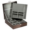Boîte à bijoux double couche étui de rangement pour bijoux en cuir PU
