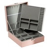 Boîte à bijoux double couche étui de rangement pour bijoux en cuir PU