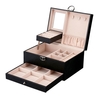 Boîte à bijoux multifonctionnelle étui de rangement de bijoux en cuir PU multi-couche organisateur de grande capacité pour anneaux boucles d
