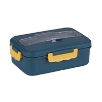 Boîte à lunch portable étudiant étanche aux micro-ondes chauffant des récipients alimentaires divisés avec cuillère et baguettes