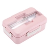 Boîte à lunch portable étudiant étanche aux micro-ondes chauffant des récipients alimentaires divisés avec cuillère et baguettes