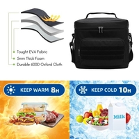 Boîte à lunch pour homme femme double épaisseur isotherme sacs à déjeuner pour adultes travail étanche sac fourre-tout tactique sac tactique avec bandoulière réglable poche avant zippée et deux grandes poches latérales en maille