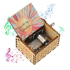 Boîte à musique en bois Vintage manivelle étui à musique gravé gravure enfants jouet Festival de Noël présente des cadeaux d