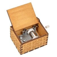 Boîte à musique en bois vintage thème joyeux anniversaire thème