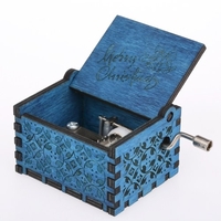 Boîte à musique en bois Vintage thème MERRY CHRISTMAS