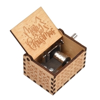 Boîte à musique en bois Vintage étui à musique à manivelle Festival de noël présente gravure sculptée enfants jouet pour enfants adultes