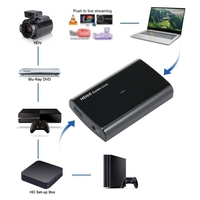 Boîte de capture de jeu vidéo ezcap266 1080P HD pour prise en charge vidéo en direct Entrée et sortie vidéo 1080P Entrée micro noir