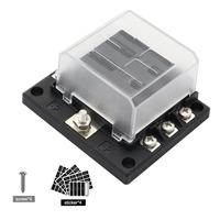 Boîte de porte-fusible de bloc de fusibles à lame 6 voies nouveau 6 circuits ATP / ATC / ATO avec indicateur LED couvercle rotatif réglable à 180 degrés