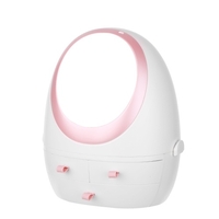 Boîte de rangement cosmétique avec étui de rangement pour produits de soins de la peau portables miroir