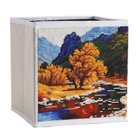 Boîte de rangement pliante de peinture de paysage de diamant de bricolage