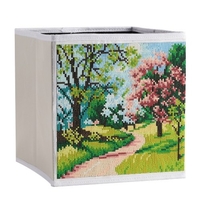 Boîte de rangement pliante de peinture de paysage de diamant de bricolage