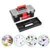 Boîte de rangement pour outils en plastique de 12, 5 pouces Armoire à outils ménagers portable Boîte à outils Boîte à outils Boîte à outils avec plateau et séparateurs Plusieurs compartiments de rangement Couvercle transparent Poignée pliante