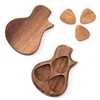 Boîte de sélection de guitare en bois délicate nouvelle boîte de support de stockage de plectre en forme de guitare avec accessoires de guitare en bois 2 options