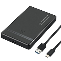 Boîtier de disque dur 2, 5 `` pour disque dur SATA / SDD vers USB2.0 Boîtier de disque dur externe pour ordinateur portable portable Plug and Play