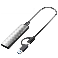 Boîtier de disque dur M.2 NVME/SATA Transmission haute vitesse 10 Gbit/s à double protocole avec OTG pour SSD M.2