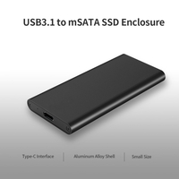 Boîtier SSD de type C vers mSATA Boîtier de disque SSD portable mSATA Boîtier SSD mSATA USB3.1 haute vitesse Argent Gris
