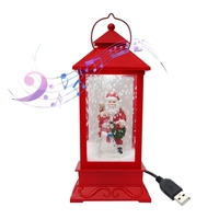 Bougie USB de lanterne de neige musicale de Noël et lampe de guirlandes à LED à piles