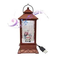 Bougie USB de lanterne de neige musicale de Noël et lampe de guirlandes à LED à piles