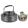 Bouilloire à eau portable 1.2L Pot à eau théière cafetière bouilloire à thé en alumine intérieure avec poêle à alcool en cuivre