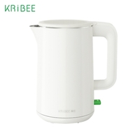 Bouilloire électrique KRiBEE KB-C3 avec bouilloire à thé en acier inoxydable à double paroi 1.5L avec chauffage à ébullition rapide 1800W Contrôle de la température Arrêt automatique 220V