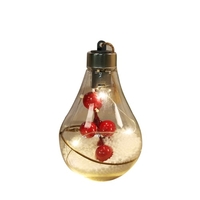 Boule de Noël à LED Transparente Suspendue Ornement Ampoule Globe Light Up Pendentif Décoration