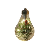 Boule de Noël à LED Transparente Suspendue Ornement Ampoule Globe Light Up Pendentif Décoration