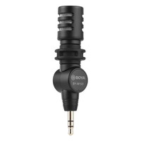 BOYA BY-M100 Mini microphone à condensateur omnidirectionnel 3, 5 mm Connecteur TRS pliable à 180 ° Aucune batterie requise avec sac de transport pour pare-brise en mousse pour stylo d