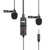 BOYA BY-M1DM Double Omni-directional Micro cravate Revers Clip-on Microphone à condensateur pour Canon Nikon Sony DSLR Caméra Caméscope pour iPhone Samsung Huawei Smartphone Enregistreurs Audio PC et autres enregistrements trompeurs
