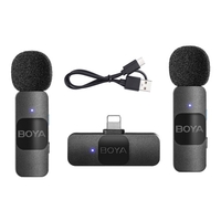 BOYA BY-V2 Un-délai-Deux Système de microphone sans fil 2.4G Microphone à pince