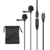 BOYA Cardioid Lavalier Lapel Clip-on Microphone double tête détachable