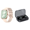 Bracelet Connecté KT65 Rose + Écouteurs Sans Fil BQ10