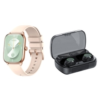 Bracelet Connecté KT65 Rose + Écouteurs Sans Fil BQ10