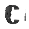 Bracelet de montre en silicone de rechange unisexe 22 mm avec boucle tournevis noire compatible avec la montre GARMIN Forerunner 745,  noir