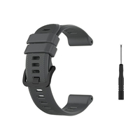 Bracelet de montre en silicone de rechange unisexe 22 mm avec boucle tournevis noire compatible avec la montre GARMIN Forerunner 745,  noir