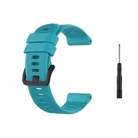 Bracelet de montre en silicone de rechange unisexe 22 mm avec boucle tournevis noire compatible avec la montre GARMIN Forerunner 745,  noir