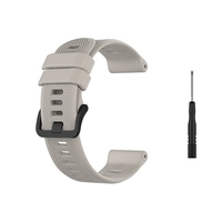 Bracelet de montre en silicone de rechange unisexe 22 mm avec boucle tournevis noire compatible avec la montre GARMIN Forerunner 745,  noir