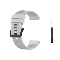 Bracelet de montre en silicone de rechange unisexe 22 mm avec boucle tournevis noire compatible avec la montre GARMIN Forerunner 745,  noir