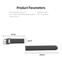Bracelet de montre en silicone remplaçable avec boucle de bracelet de montre respirant Compatible avec la montre intelligente universelle de 22 mm gris et bleu