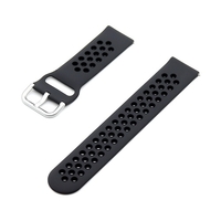Bracelet de montre en silicone remplaçable avec boucle de bracelet de montre respirant Compatible avec la montre intelligente universelle de 22 mm noir