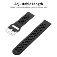 Bracelet de montre en silicone remplaçable avec boucle de bracelet de montre respirant Compatible avec montre intelligente universelle de 20 mm noir