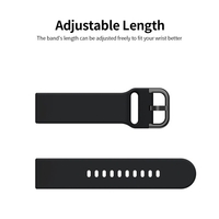 Bracelet de montre en silicone remplaçable Bracelet de montre à boucle de 22 mm Compatible avec Samsung Galaxy Watch Active2 noir