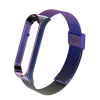 Bracelet de montre intelligente Bracelet de remplacement Bracelet de montre Ceinture Double boucle élastique Bracelet en métal en acier inoxydable Compatible avec Xiaomi Mi Band 5
