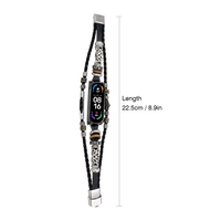 Bracelet de remplacement rétro pour bracelet en cuir Mi Band 6/6 NFC Compatible avec bracelet en cuir de remplacement Xiaomi Mi Band 5 Bracelet de perles en cuir