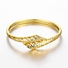 Bracelet jonc en laiton intégrée avec Zircon AAA avec une ouverture & lignes creuses accessoires Fashional Golden & Or Rose pour les femmes