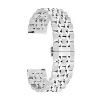Bracelets de montre en acier inoxydable de 20 mm avec extrémité droite Bracelet de montre à dégagement rapide Bracelet de montre poli avec boucle papillon Compatible avec montre intelligente / traditionnelle de 20 mm