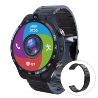 Bracelets de montre en acier inoxydable de 22 mm avec extrémité droite Bracelet de montre durable avec boucle pliante Compatible avec la montre intelligente LOKMAT APPLLP 4 et autre montre avec une largeur de bande de 22 mm