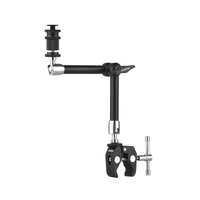 Bras de friction articulé en acier inoxydable Andoer de 11 po avec pince à pince Super Rod réglable pour appareil photo / moniteur / DEL / appareil photo reflex numérique / flash / microphone